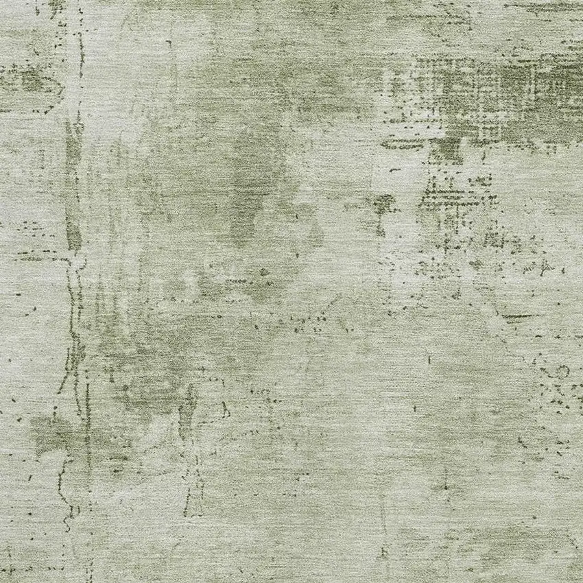 Olive Green And Fern Green Abstract Washable Area Rug With UV Protection Photo 2