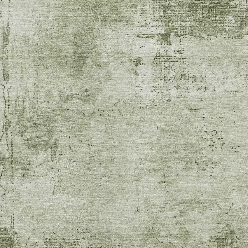 Olive Green And Fern Green Abstract Washable Area Rug With UV Protection Photo 2