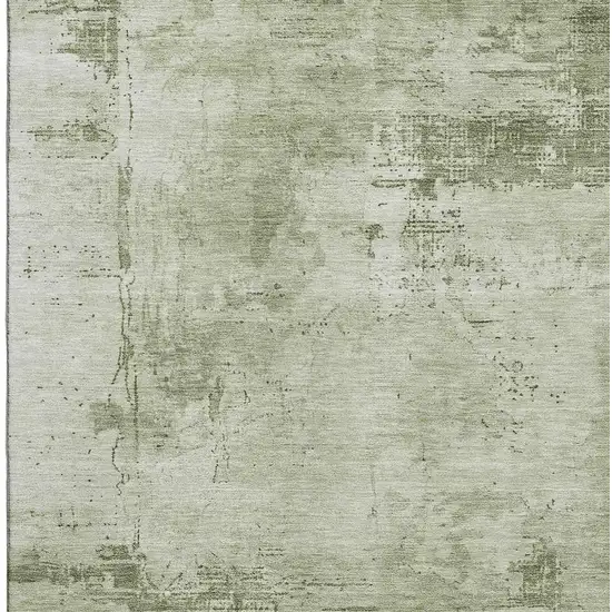 Olive Green And Fern Green Abstract Washable Area Rug With UV Protection Photo 2