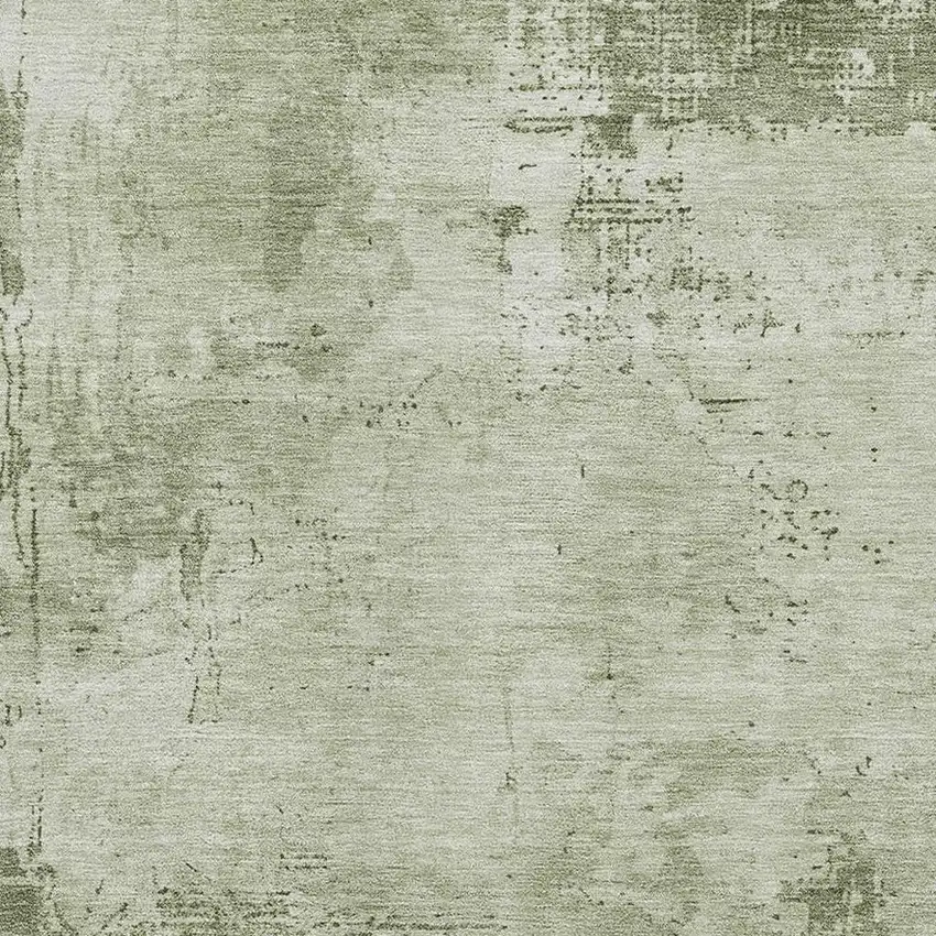 Olive Green And Fern Green Abstract Washable Area Rug With UV Protection Photo 2