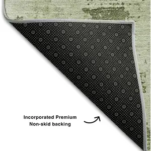 Photo of Olive Green And Fern Green Abstract Washable Area Rug With UV Protection