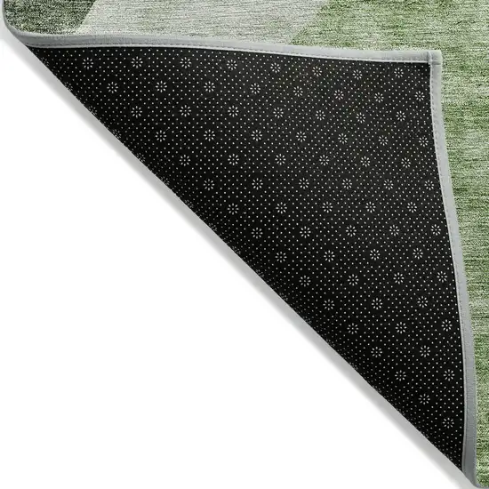 Olive Green And Fern Green Abstract Washable Indoor Outdoor Area Rug Photo 4