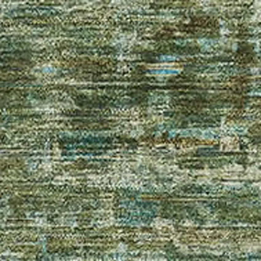 Olive Green And Fern Green Oriental Washable Area Rug With UV Protection Photo 2