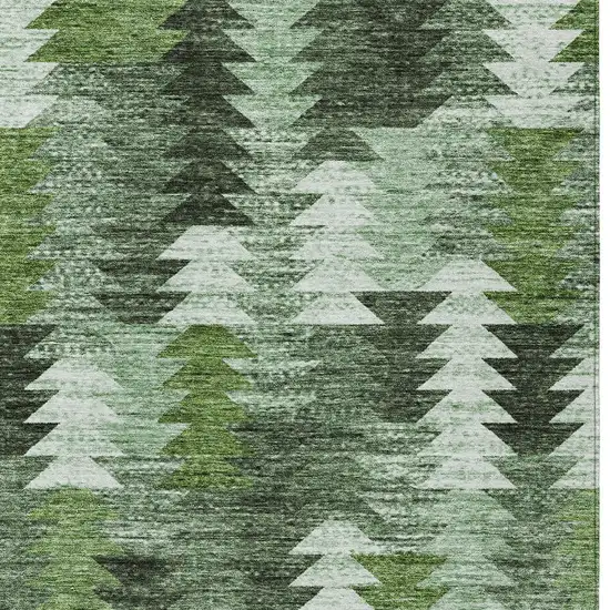 Olive Green And Fern Green Southwestern Washable Indoor Outdoor Area Rug Photo 5