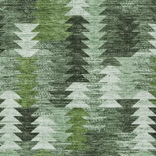 Olive Green And Fern Green Southwestern Washable Indoor Outdoor Area Rug Photo 6