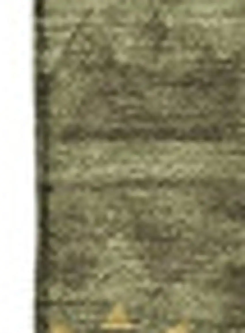 Olive Green And Gold Geometric Washable Area Rug With UV Protection Photo 3