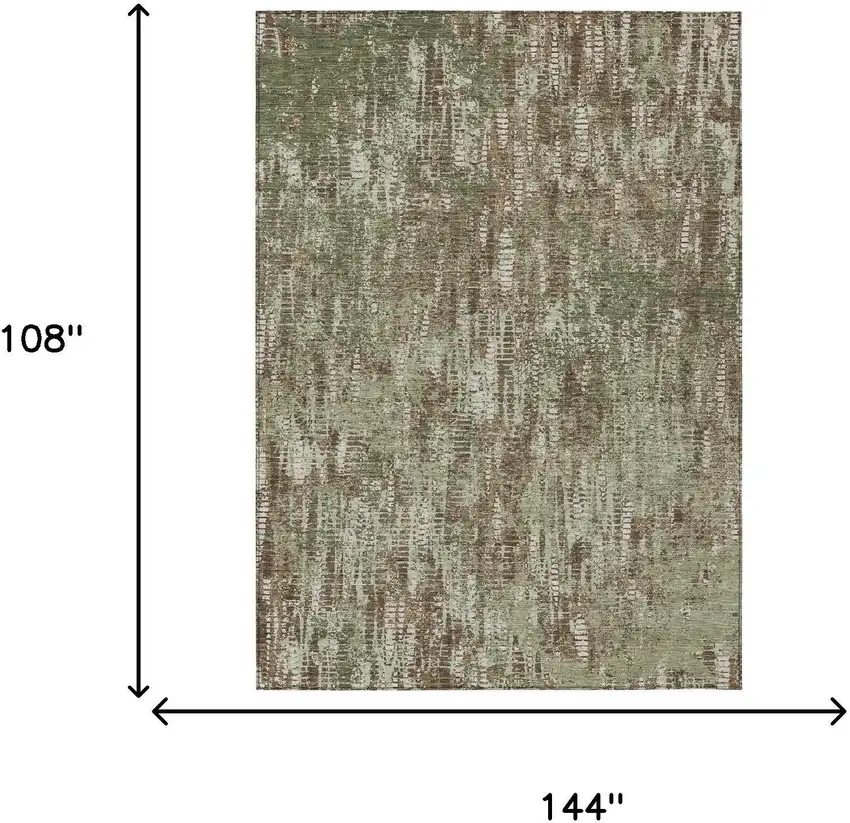 Olive Green And Graphite Abstract Washable Indoor Outdoor Area Rug Photo 7