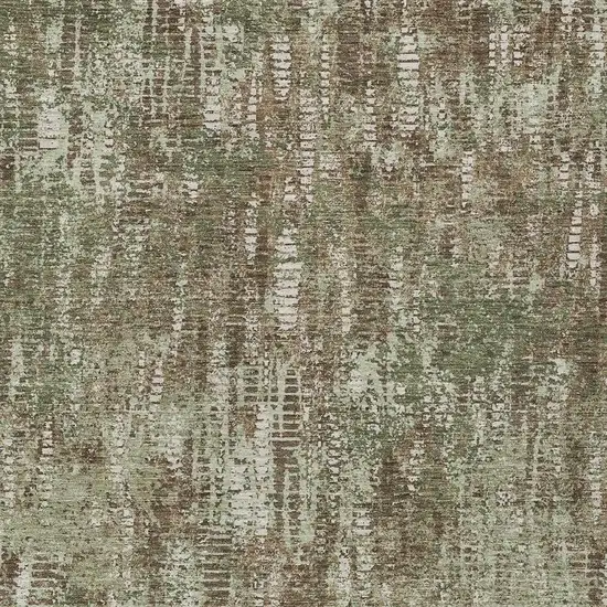 Olive Green And Graphite Abstract Washable Indoor Outdoor Area Rug Photo 3