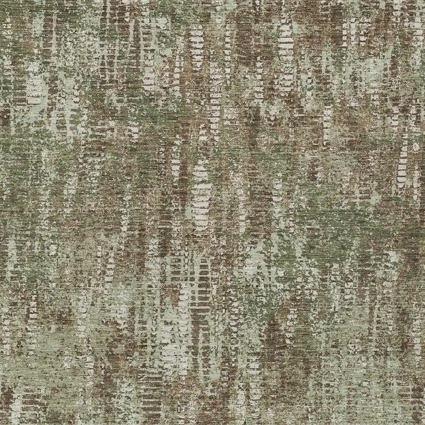 Olive Green And Graphite Abstract Washable Indoor Outdoor Area Rug Photo 3