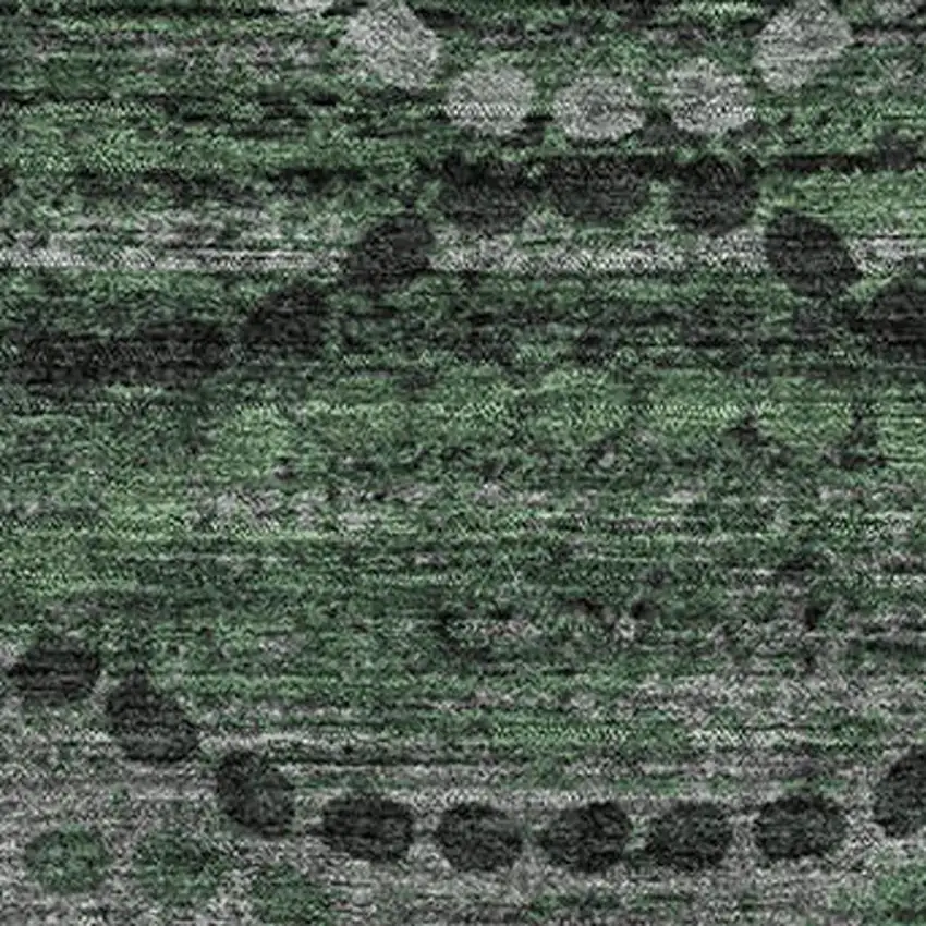 Olive Green And Gray Abstract Geometric Washable Area Rug With UV Protection Photo 3