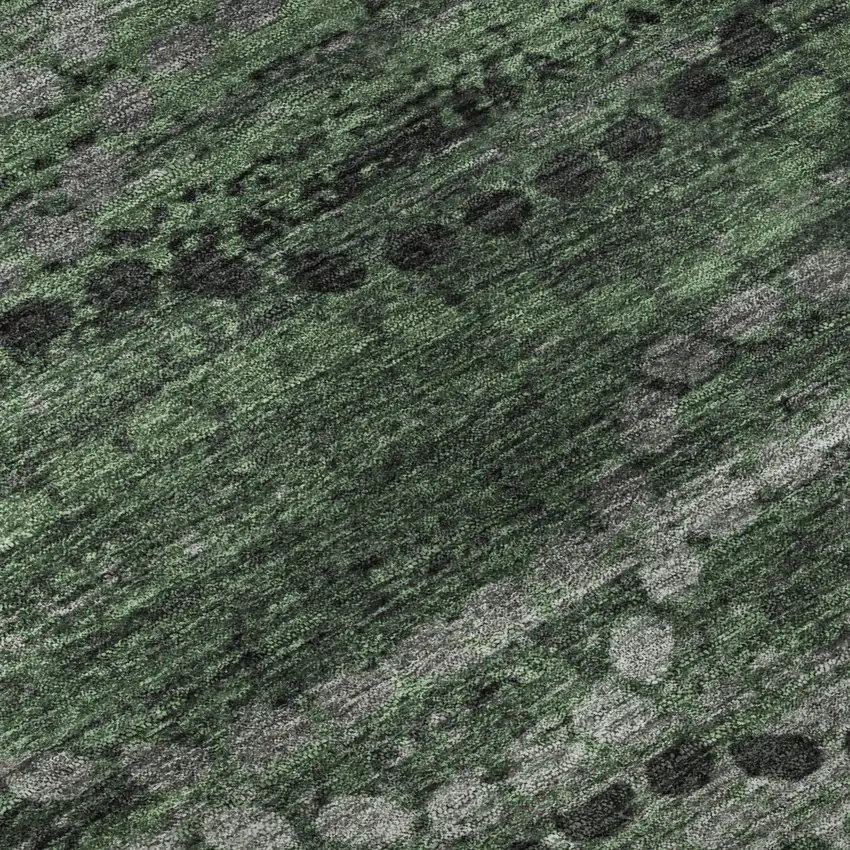 Olive Green And Gray Abstract Geometric Washable Area Rug With UV Protection Photo 8