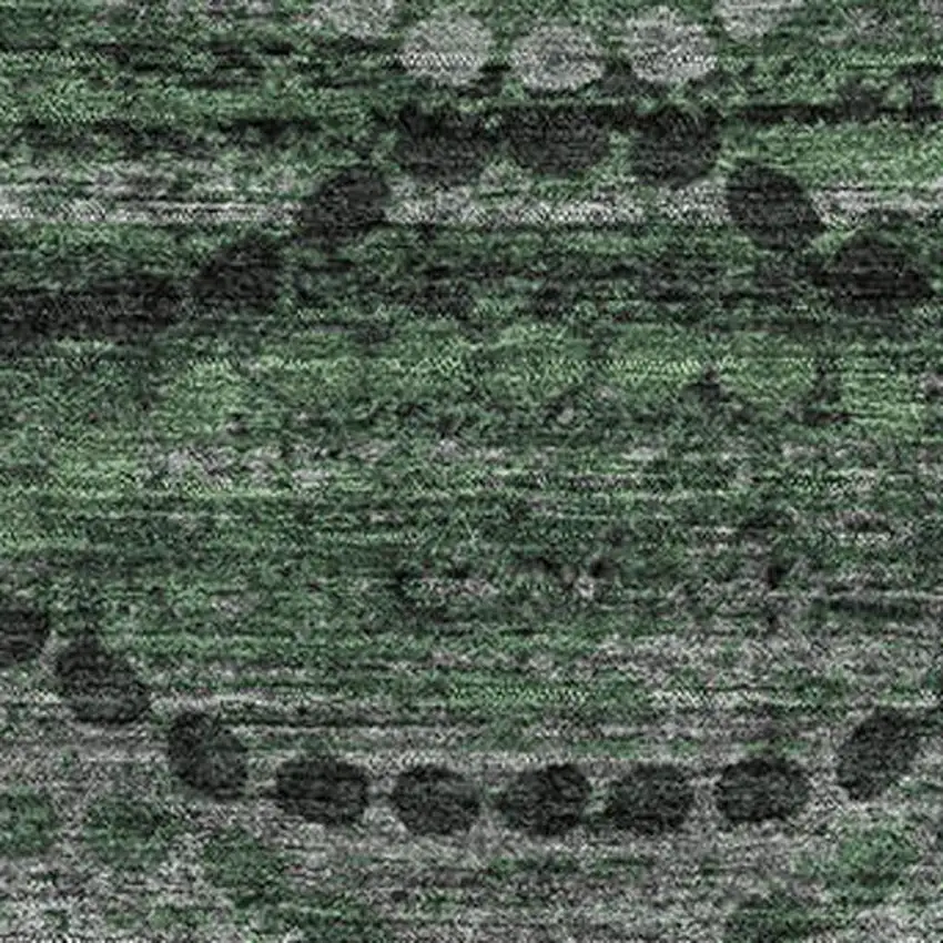 Olive Green And Gray Abstract Geometric Washable Area Rug With UV Protection Photo 3