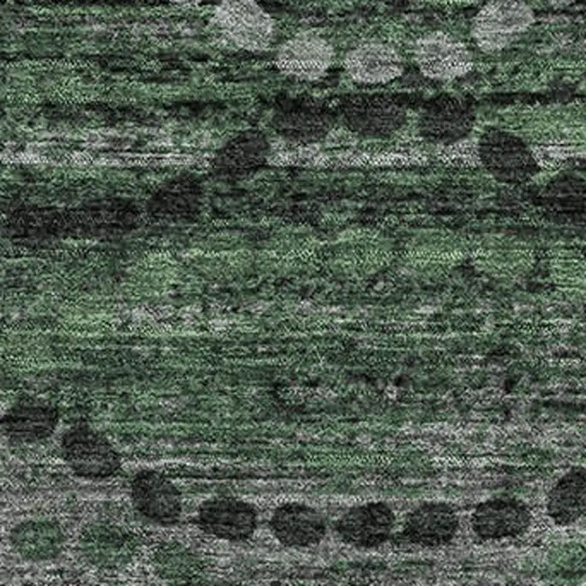 Olive Green And Gray Abstract Geometric Washable Area Rug With UV Protection Photo 3