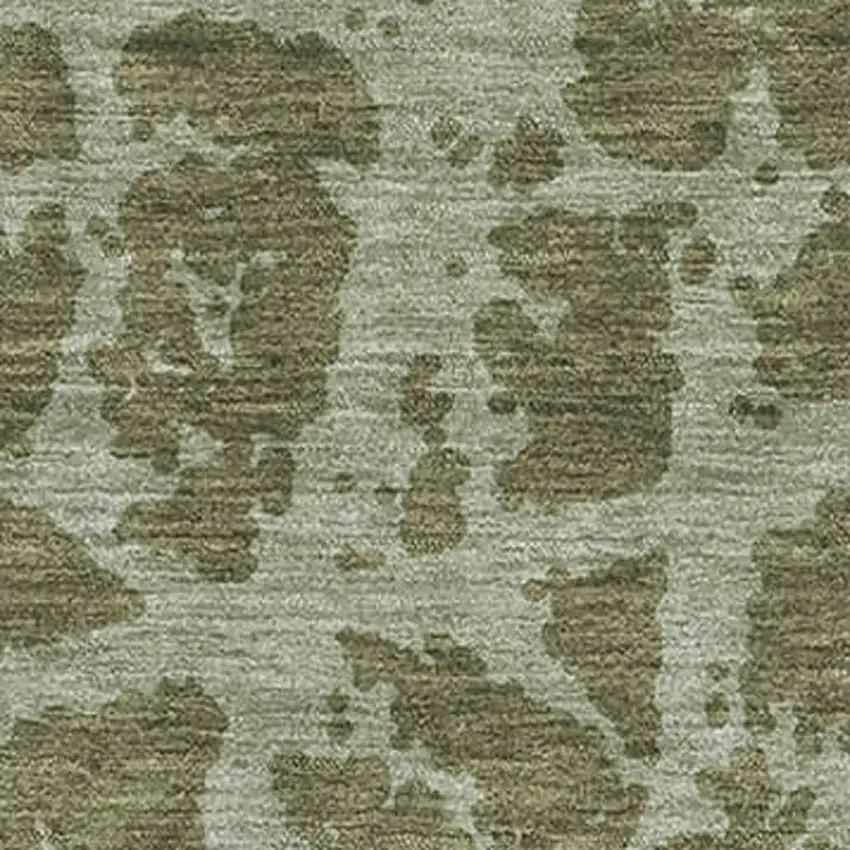 Olive Green And Gray Abstract Washable Area Rug With UV Protection Photo 3