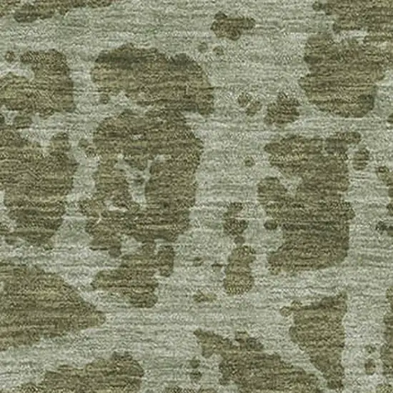 Olive Green And Gray Abstract Washable Area Rug With UV Protection Photo 3