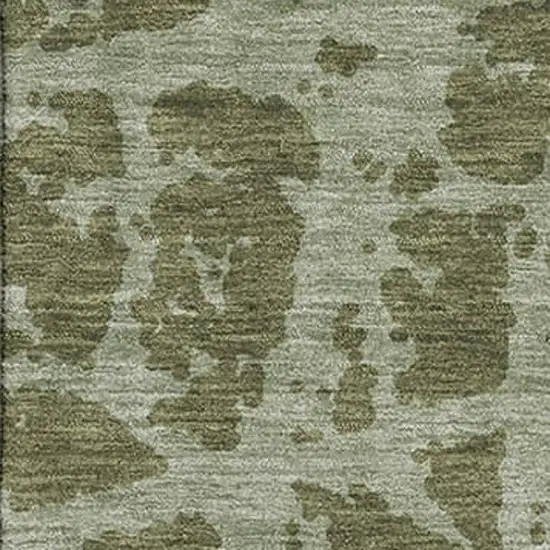 Olive Green And Gray Abstract Washable Area Rug With UV Protection Photo 3
