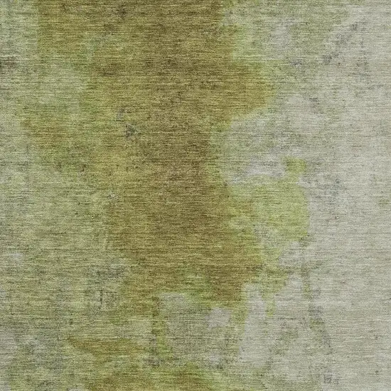 Olive Green And Gray Abstract Washable Indoor Outdoor Area Rug Photo 4
