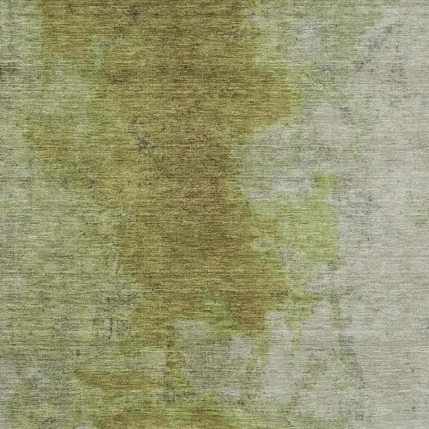 Olive Green And Gray Abstract Washable Indoor Outdoor Area Rug Photo 4