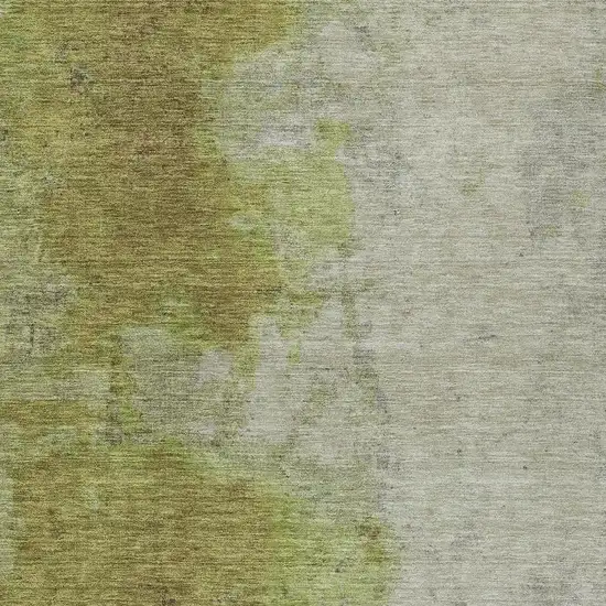 Olive Green And Gray Abstract Washable Indoor Outdoor Area Rug Photo 4