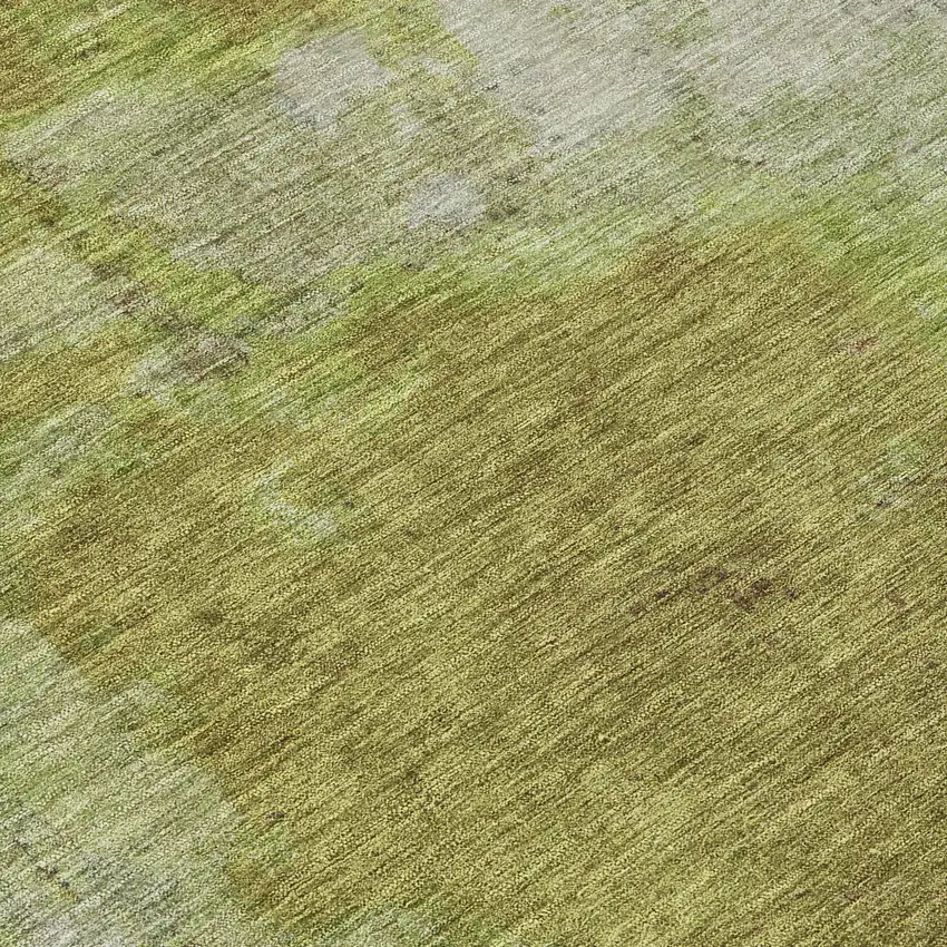Olive Green And Gray Abstract Washable Indoor Outdoor Area Rug Photo 8
