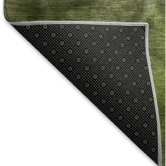 Olive Green And Gray Abstract Washable Indoor Outdoor Area Rug Photo 5