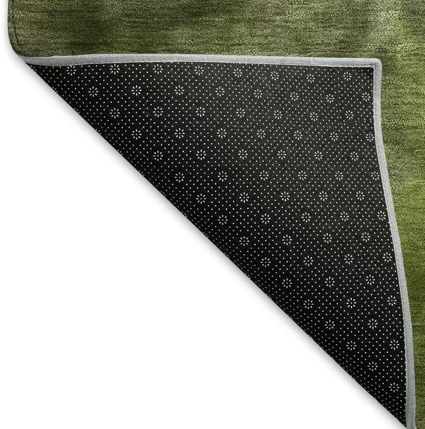 Olive Green And Gray Abstract Washable Indoor Outdoor Area Rug Photo 6