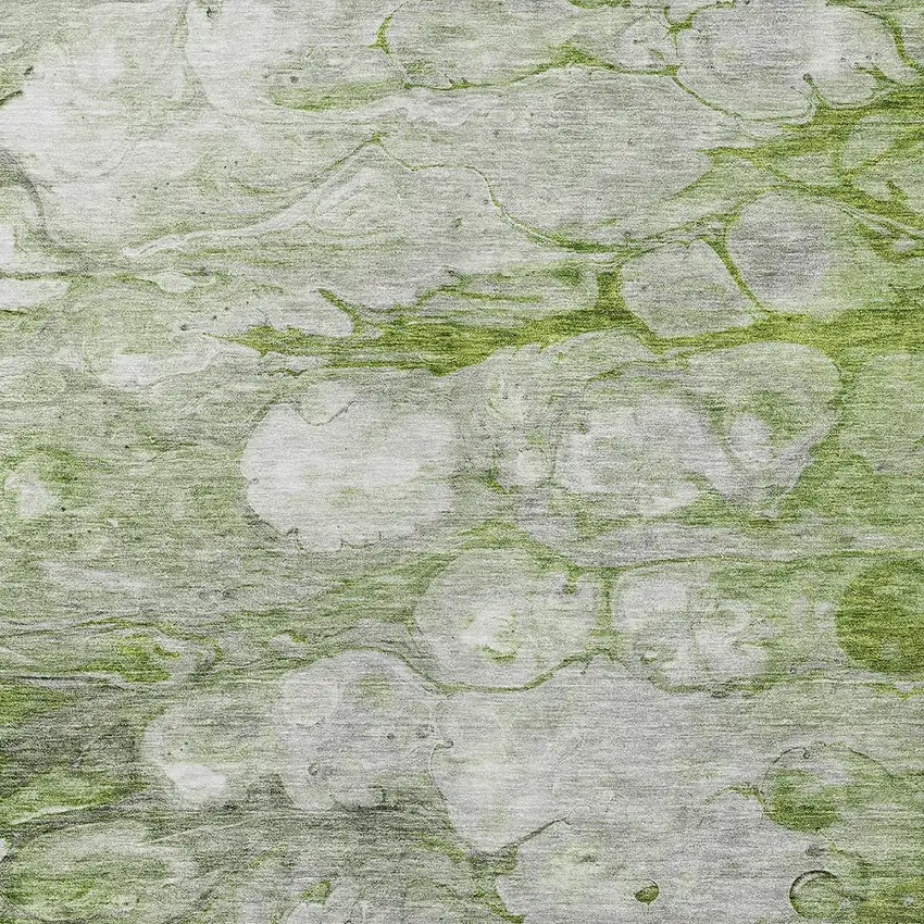 Olive Green And Gray Abstract Washable Indoor Outdoor Area Rug Photo 4