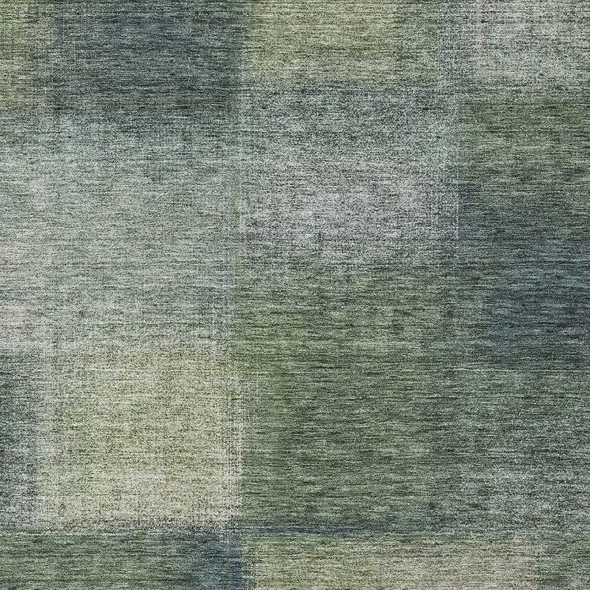 Olive Green And Gray Abstract Washable Indoor Outdoor Area Rug Photo 5