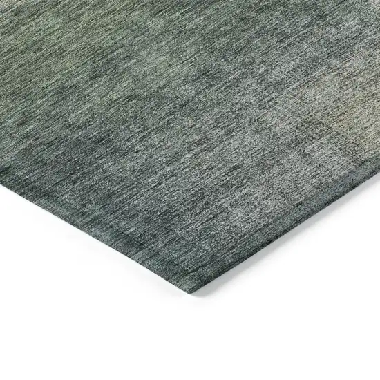 Olive Green And Gray Abstract Washable Indoor Outdoor Area Rug Photo 3