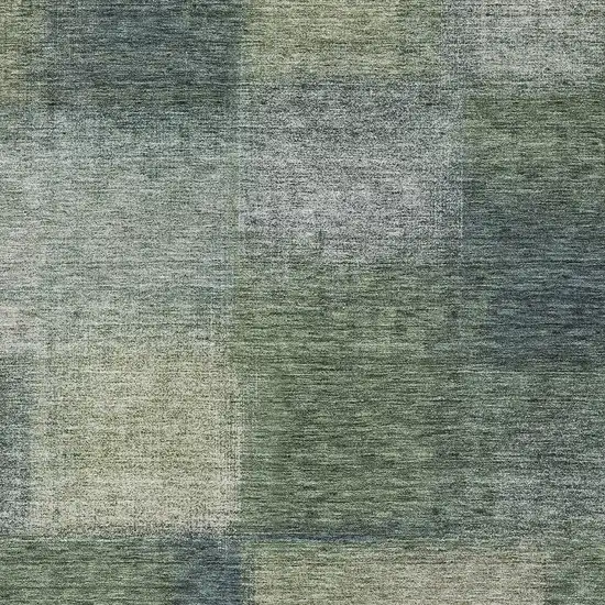 Olive Green And Gray Abstract Washable Indoor Outdoor Area Rug Photo 4