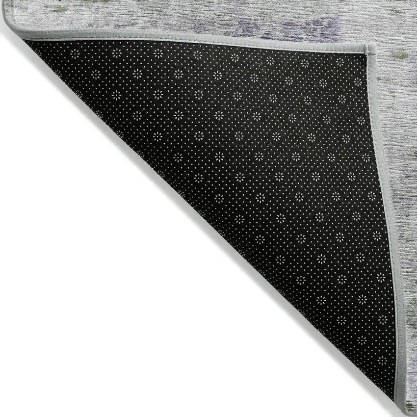 Olive Green And Gray Abstract Washable Indoor Outdoor Area Rug Photo 4