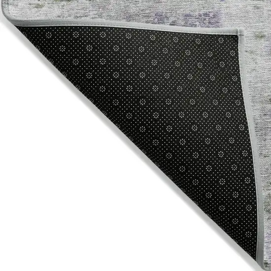 Olive Green And Gray Abstract Washable Indoor Outdoor Area Rug Photo 4