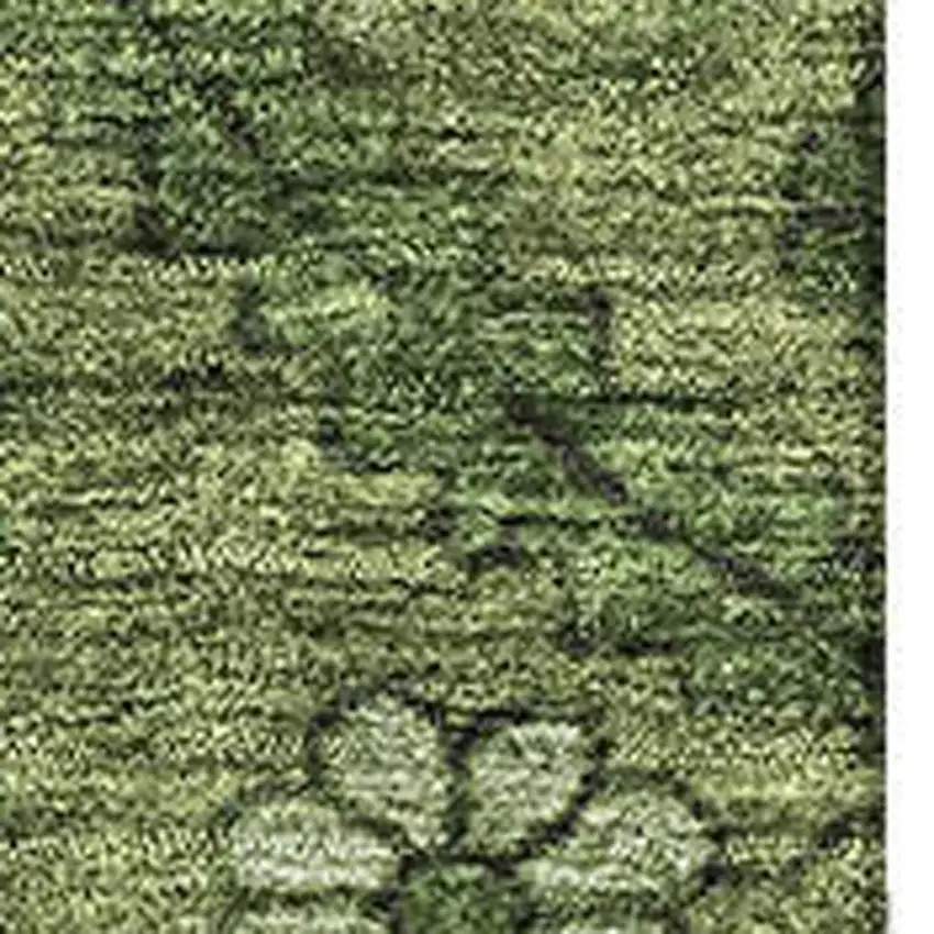 Olive Green And Gray Floral Washable Area Rug With UV Protection Photo 3