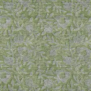 Photo of Olive Green And Gray Floral Washable Indoor Outdoor Area Rug