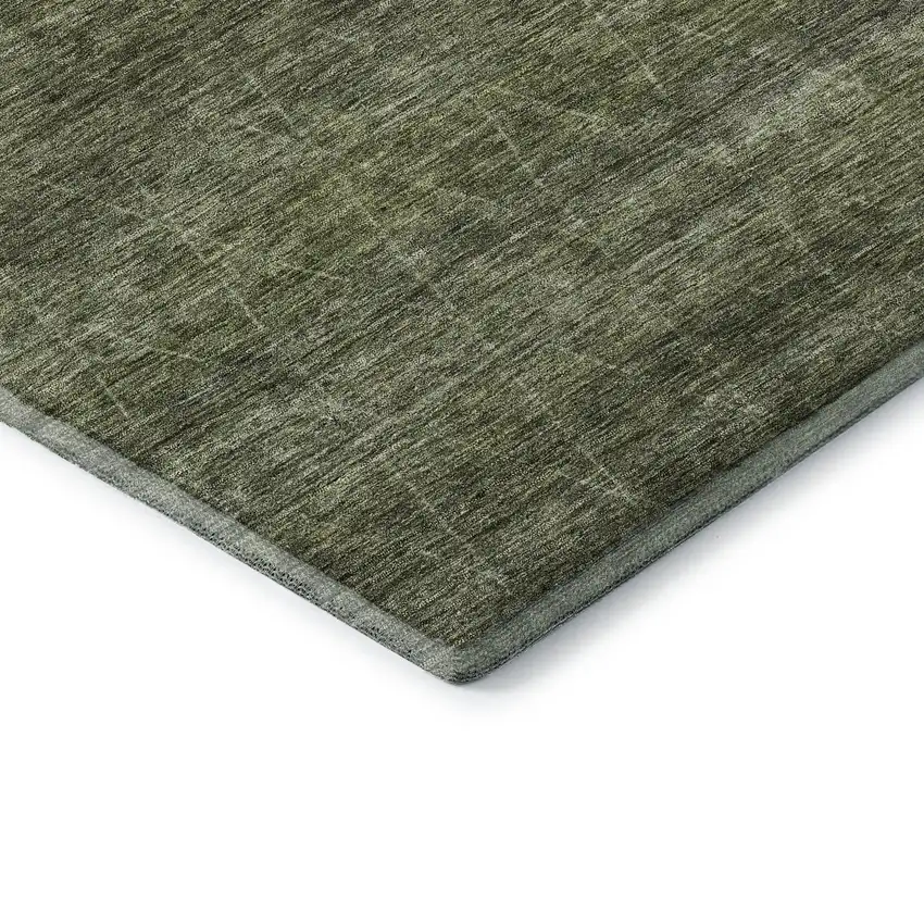 Olive Green And Gray Geometric Washable Area Rug With UV Protection Photo 7