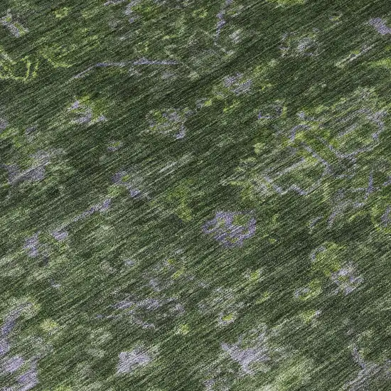 Olive Green And Gray Medallion Washable Indoor Outdoor Area Rug Photo 7