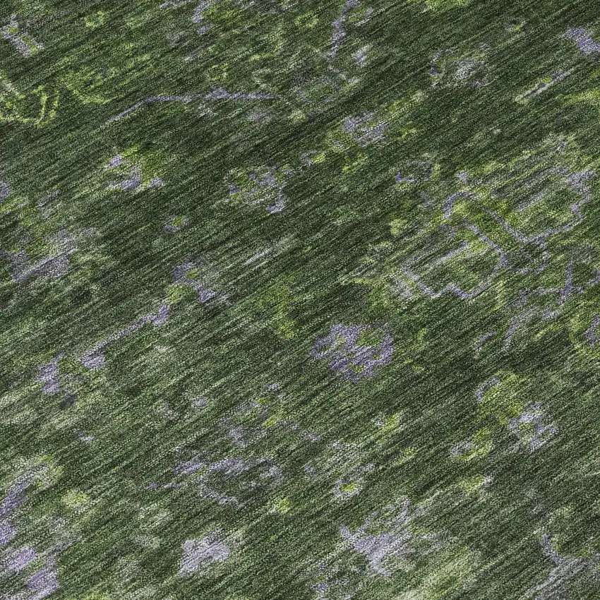 Olive Green And Gray Medallion Washable Indoor Outdoor Area Rug Photo 7