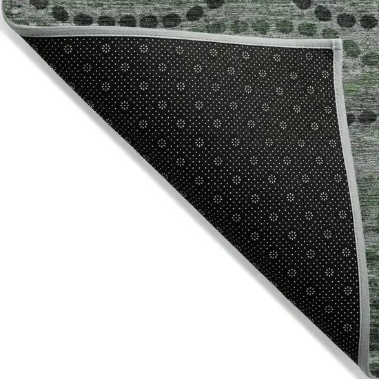 Olive Green And Gray Ogee Washable Indoor Outdoor Area Rug Photo 7