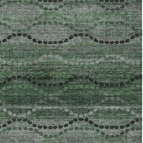 Olive Green And Gray Ogee Washable Indoor Outdoor Area Rug Photo 4