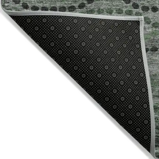 Olive Green And Gray Ogee Washable Indoor Outdoor Area Rug Photo 6