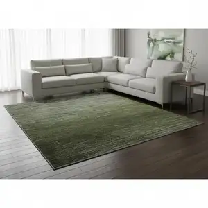 Photo of Olive Green And Gray Patchwork Washable Area Rug With UV Protection