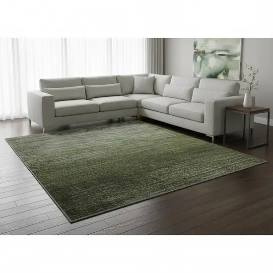 Olive Green And Gray Patchwork Washable Area Rug With UV Protection Photo 1