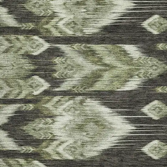 Olive Green And Gray Southwestern Washable Area Rug With UV Protection Photo 3