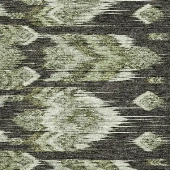 Olive Green And Gray Southwestern Washable Area Rug With UV Protection Photo 3
