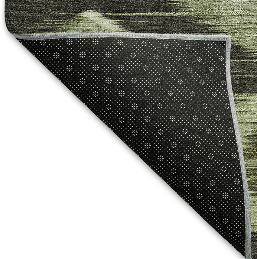 Olive Green And Gray Southwestern Washable Area Rug With UV Protection Photo 7