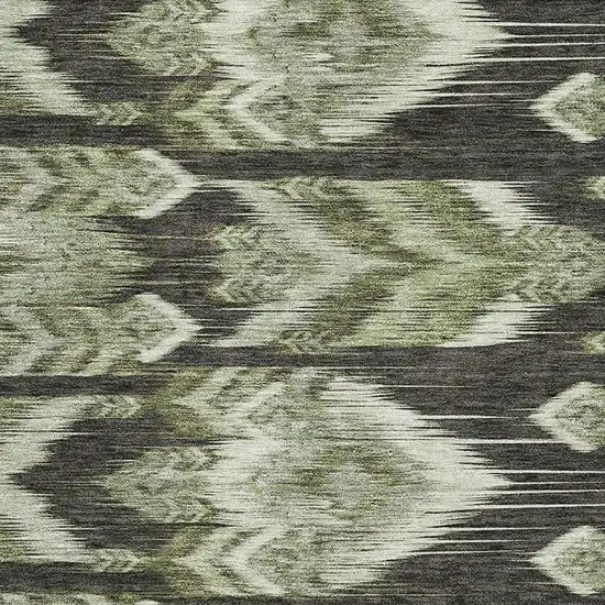Olive Green And Gray Southwestern Washable Area Rug With UV Protection Photo 3
