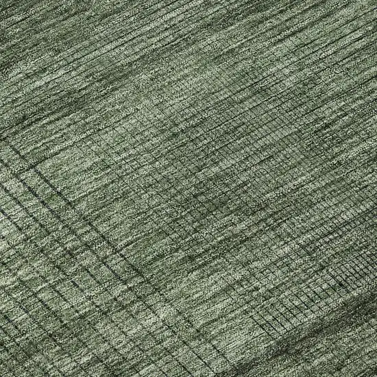 Olive Green And Gray Striped Washable Area Rug With UV Protection Photo 9