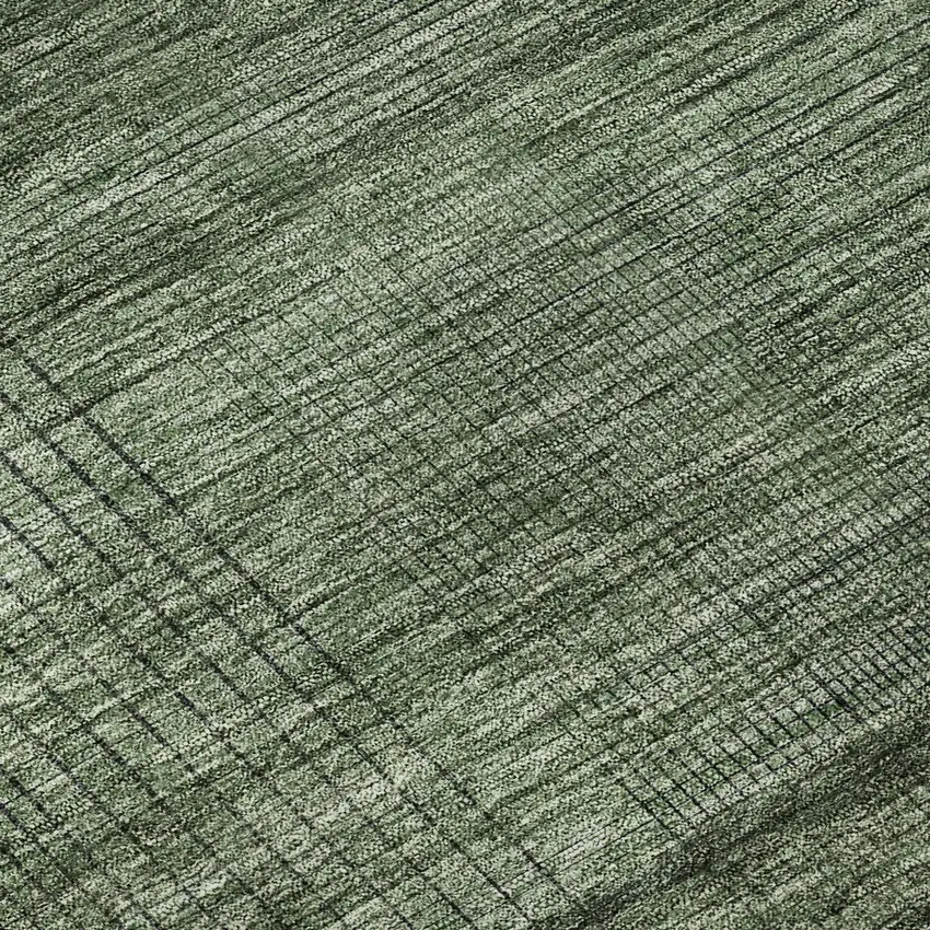 Olive Green And Gray Striped Washable Area Rug With UV Protection Photo 9