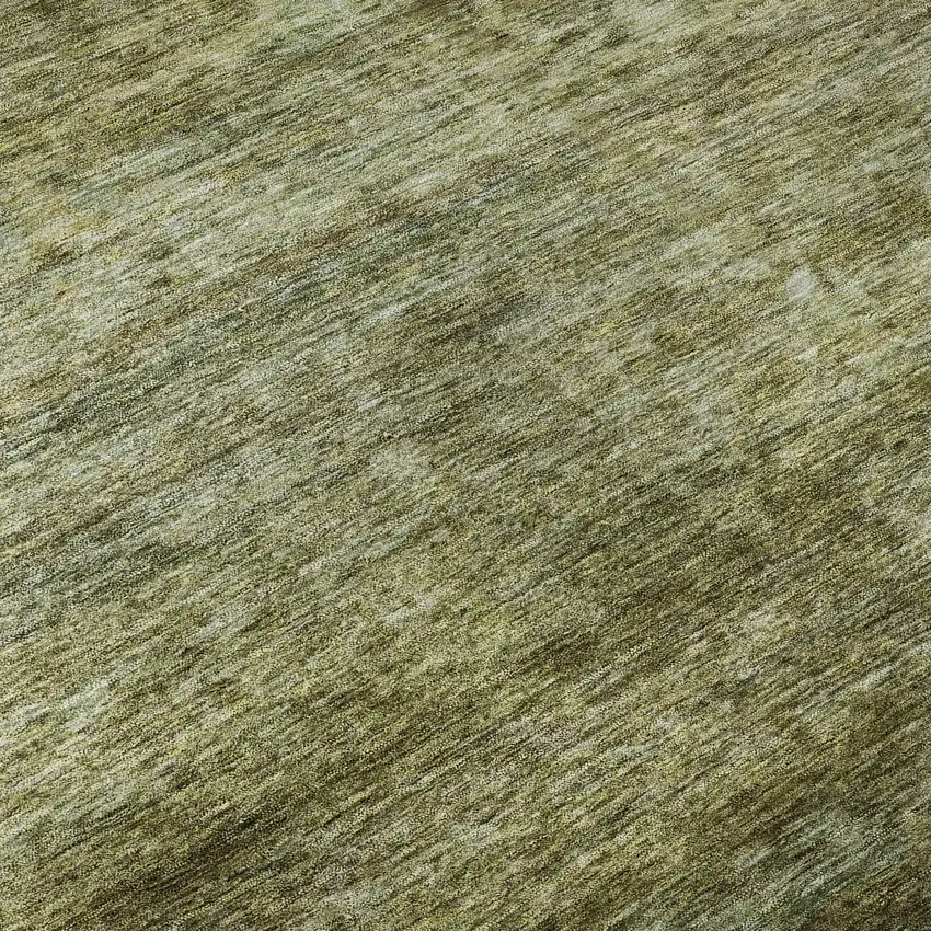 Olive Green And Gray Striped Washable Area Rug With UV Protection Photo 7