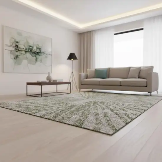 Olive Green And Gray Zebra Print Washable Area Rug With UV Protection Photo 2